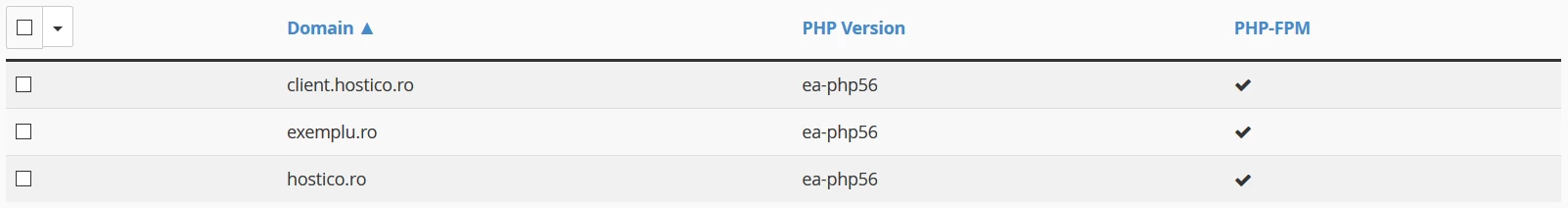 Afisare versiune PHP domeniu