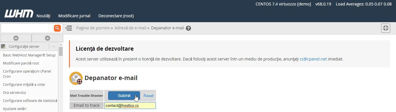 Depanator e-mail buton Submit