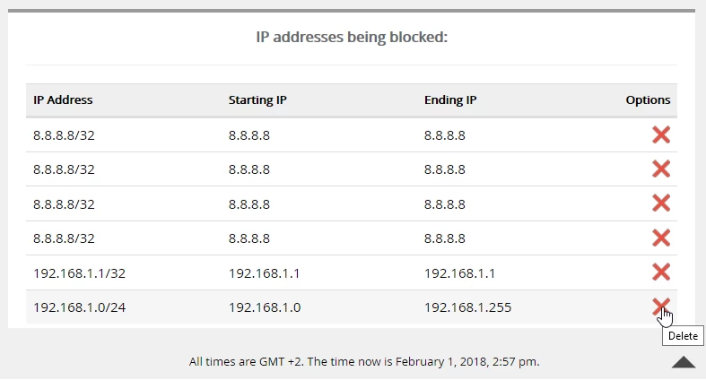 Stergere Ip blocat