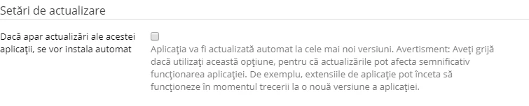 Actualizati Aplicatie