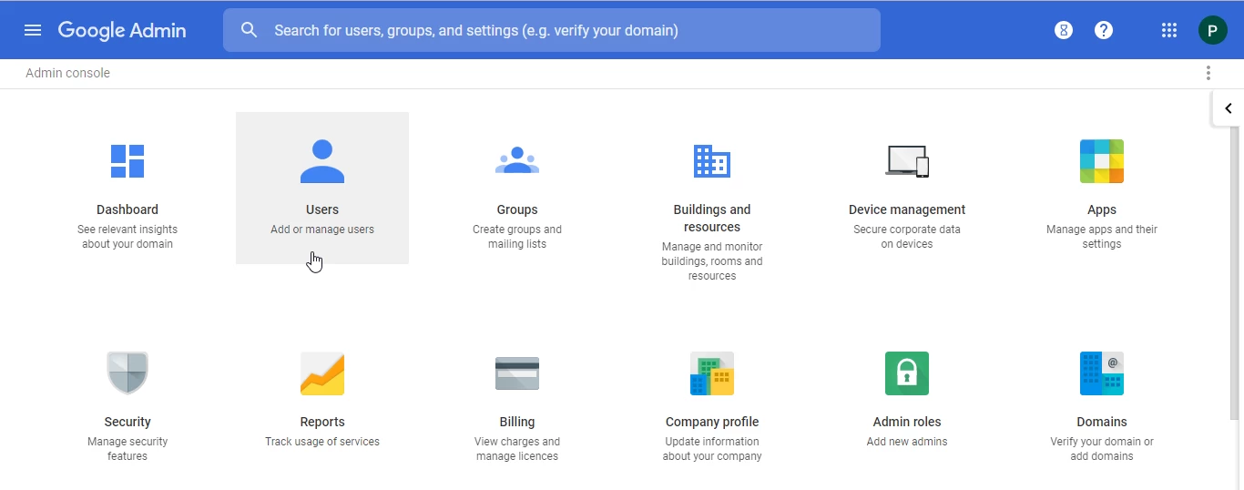 Administrare utilizatori G Suite
