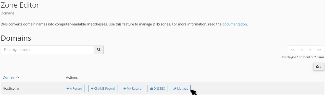 Zona Editor cPanel