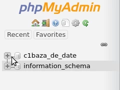 phpmyadmin select database