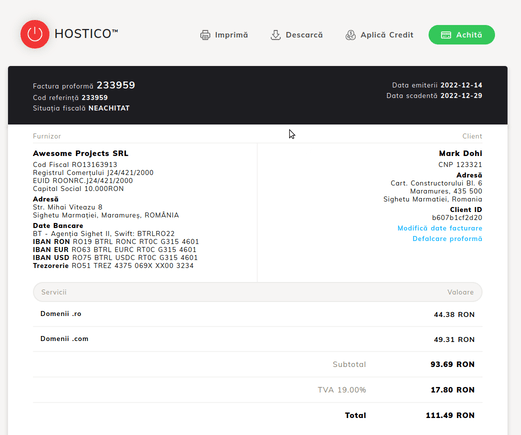 Separating items in the invoice